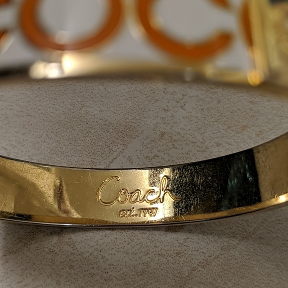 Coach Gold and Orange Bangle Bracelet - Picture 3 of 5